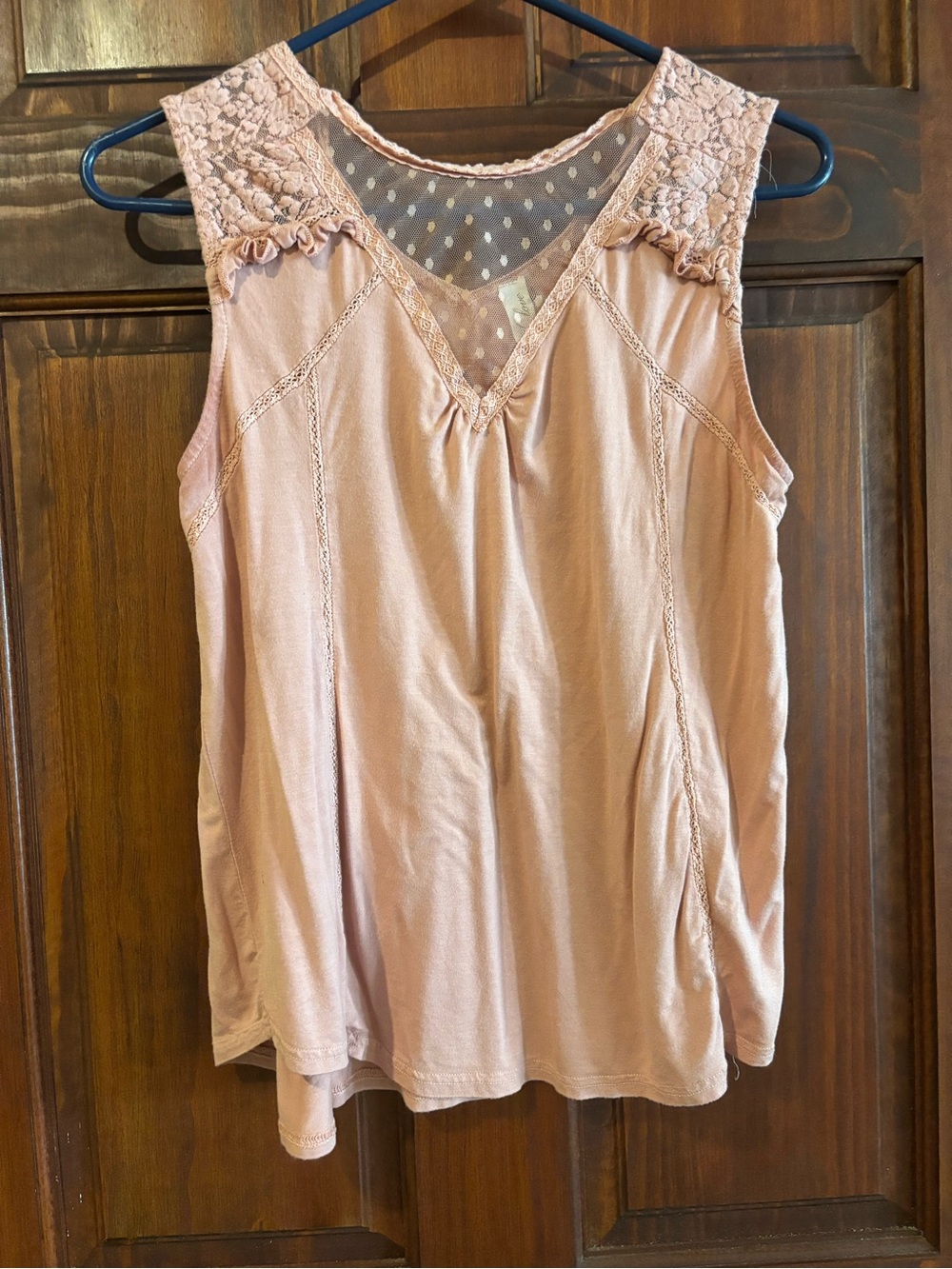 Mossimo Supply Co. Lace Yoke V-Neck Camisole — Dusty Pink